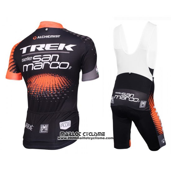 2016 Maillot Ciclismo Trek Selle San Marco Noir et Orange Manches Courtes et Cuissard